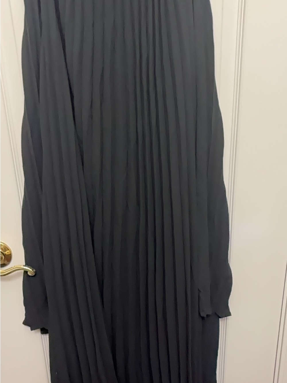 Black Pleated Maxi dress- Women's Classic